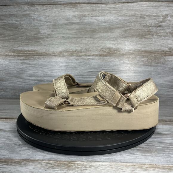 Teva Women’s Flatform Universal Leather Platform Sandals Size 10 - Picture 1 of 9